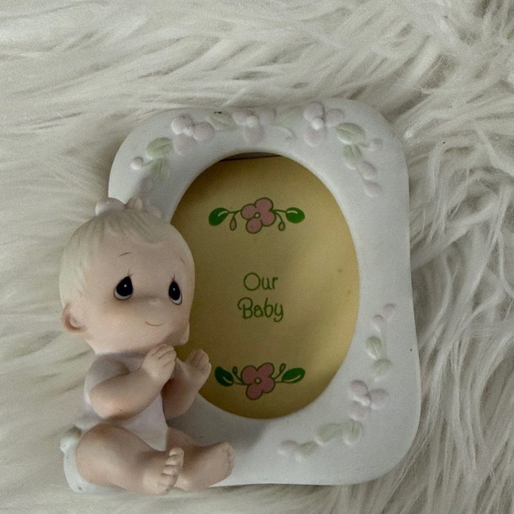 Precious Moments Baby Frame with White and Pink Accents